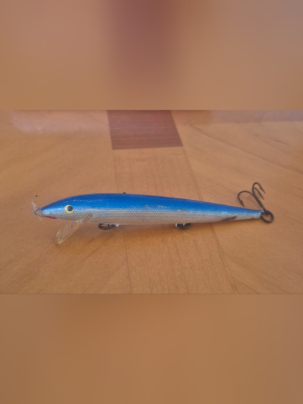 Vintage Rapala Original Floating Minnow Finland 4" Blue Silver Balsa Fishing...